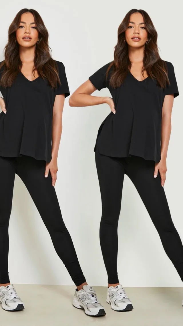 Black Maternity 2 Pack Over The Bump Leggings