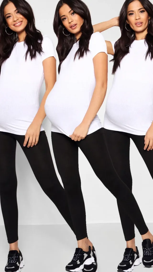 Black Maternity 3 Pack Over The Bump Leggings