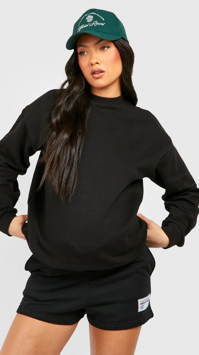 Black Maternity Basic Sweatshirt