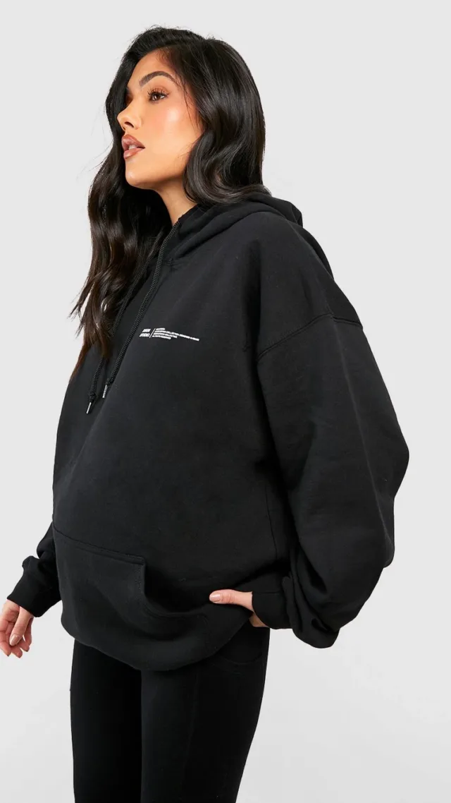 Black Maternity Design Studio Text Print Hoodie