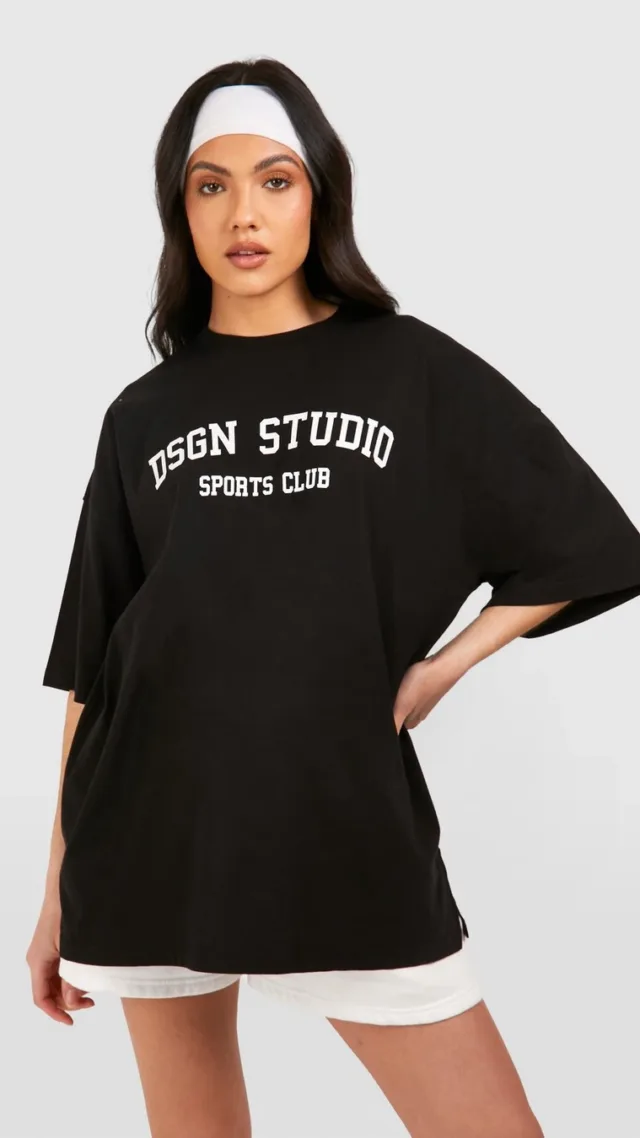 Black Maternity Dsgn Studio Print Oversized T-Shirt