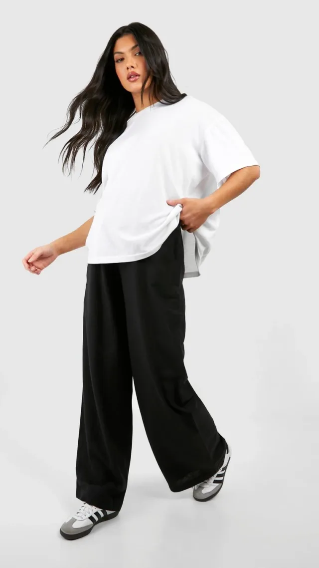 Black Maternity Linen Wide Leg Pants