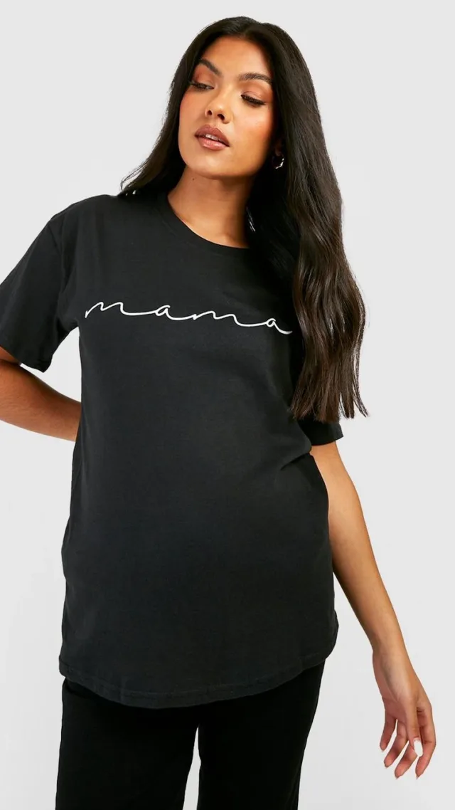 Black Maternity Mama Graphic T-Shirt