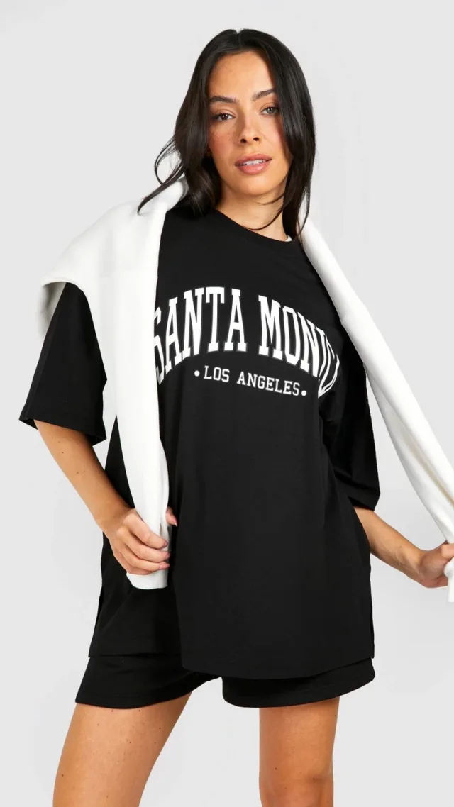 Black Maternity Santa Monica Oversized T-Shirt