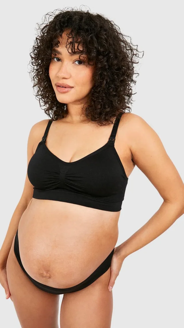 Black Maternity Seamless Nursing Bra