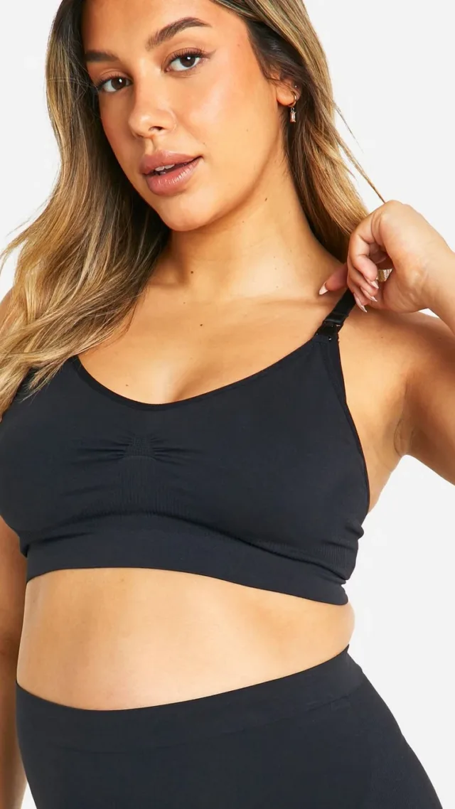 Black Maternity Seamless Nursing Bra