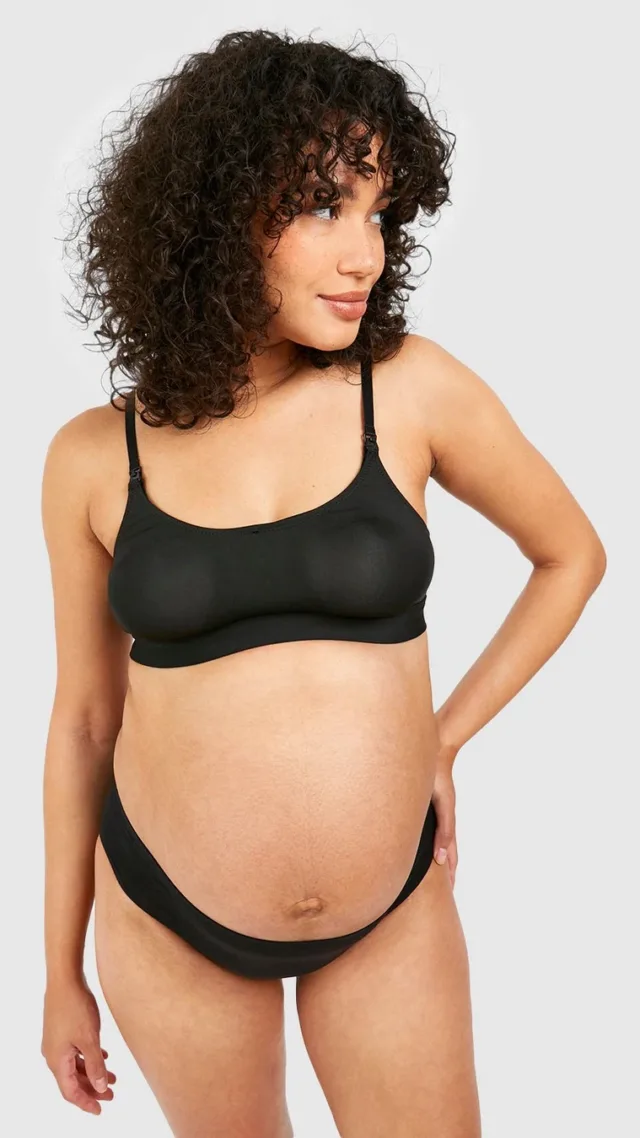 Black Maternity Soft Nursing Bra