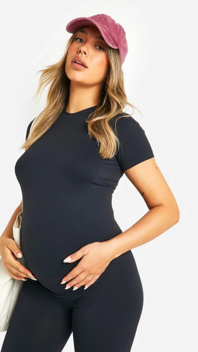 Black Maternity Soft Touch Basic T-Shirt