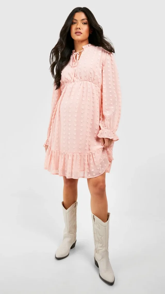 Blush Maternity Dobby Smock Dress