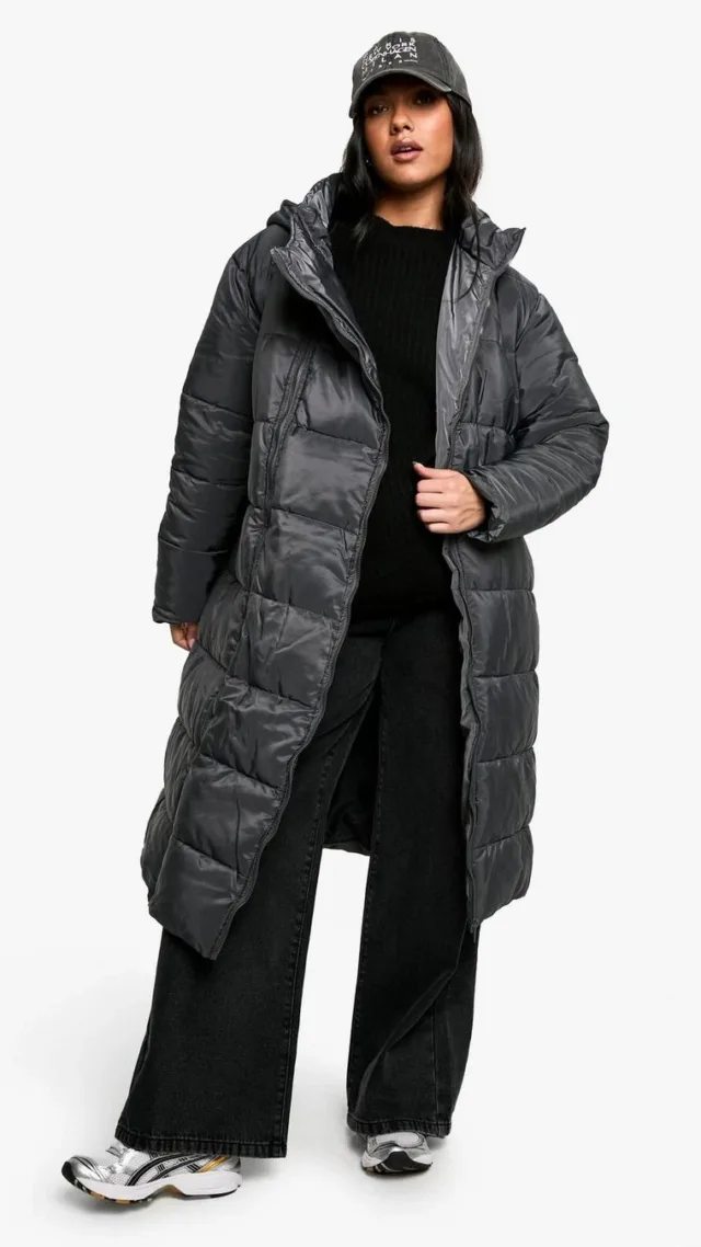 Charcoal Maternity Pre & Postpartum 3 In 1 Puffer Coat With Extender