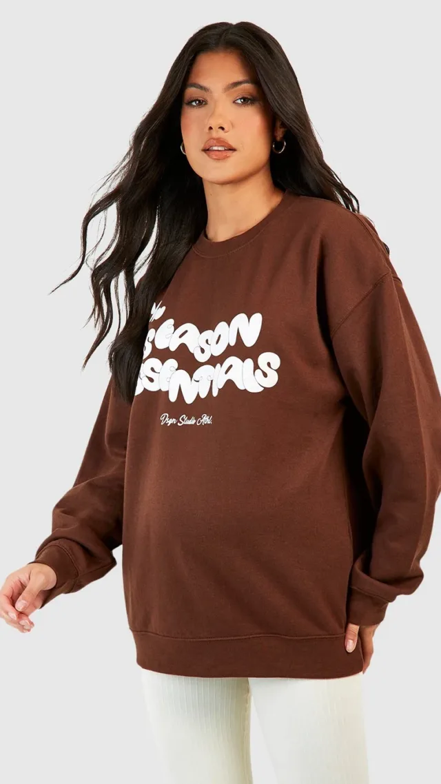 Chocolate Maternity Season Essentials Sweatshirt