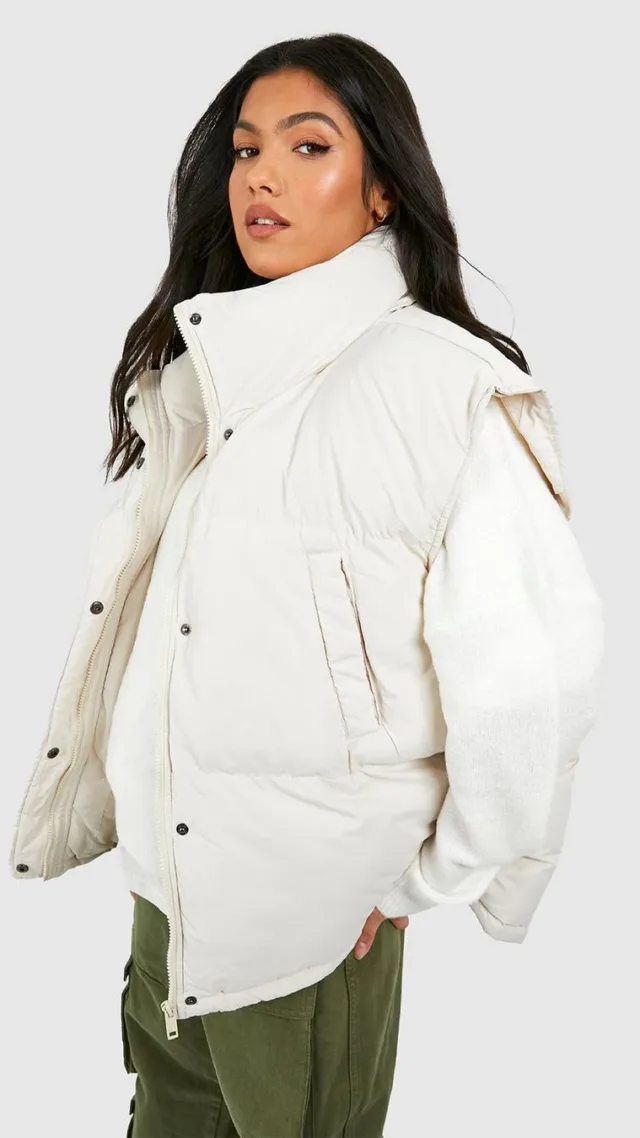 Cream Maternity Oversized Padded Vest