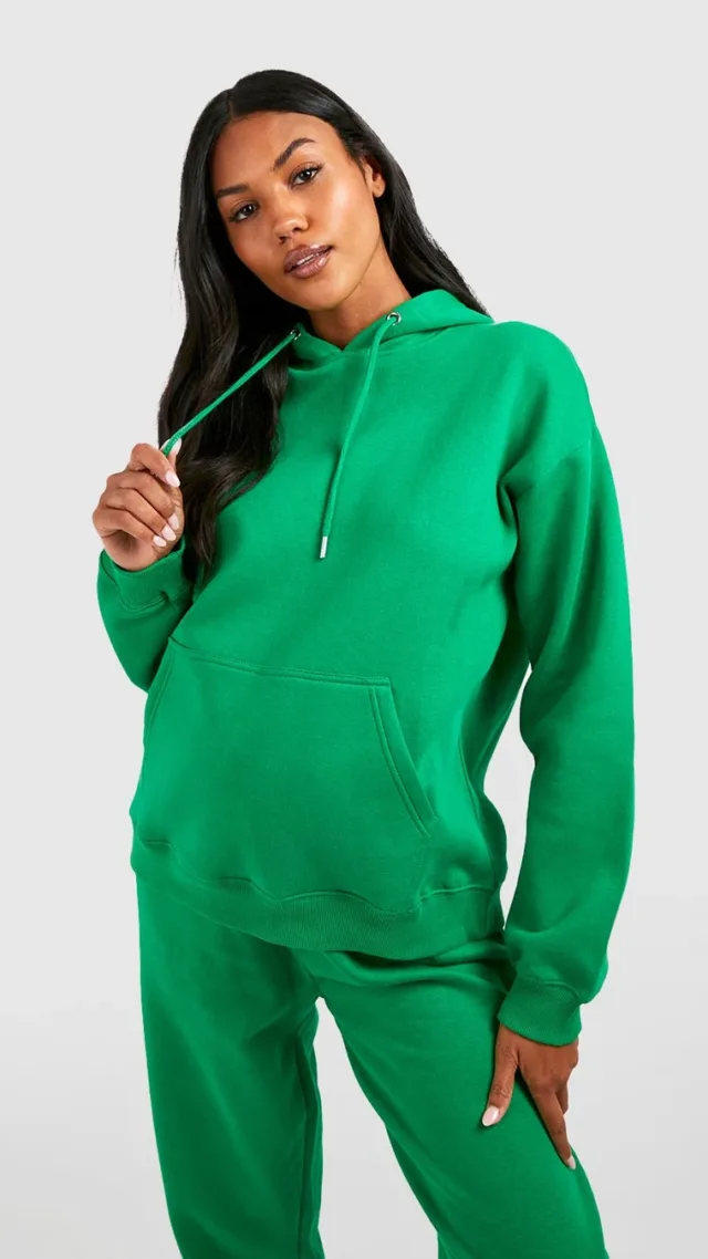 Green Maternity Basic Hoodie