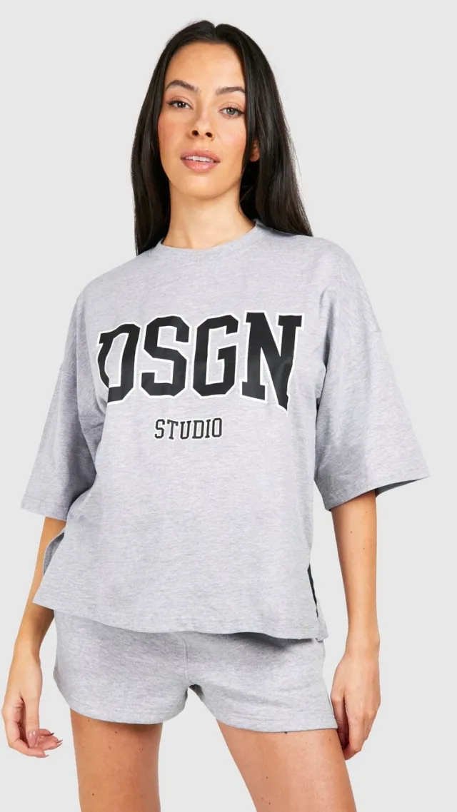 Grey Marl Maternity Dsgn Studio T-Shirt And Short Tracksuit