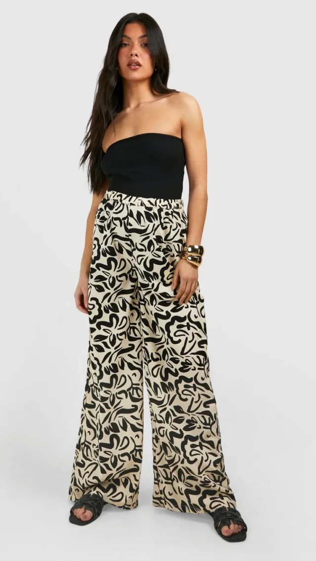 Maternity Mono Printed Wide Leg Pants