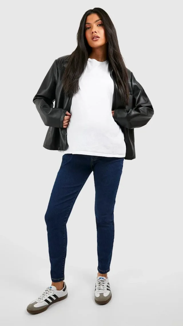 Mid Blue Maternity Skinny Jeans