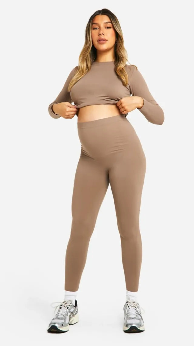 Mocha Maternity Contour Supersoft Leggings