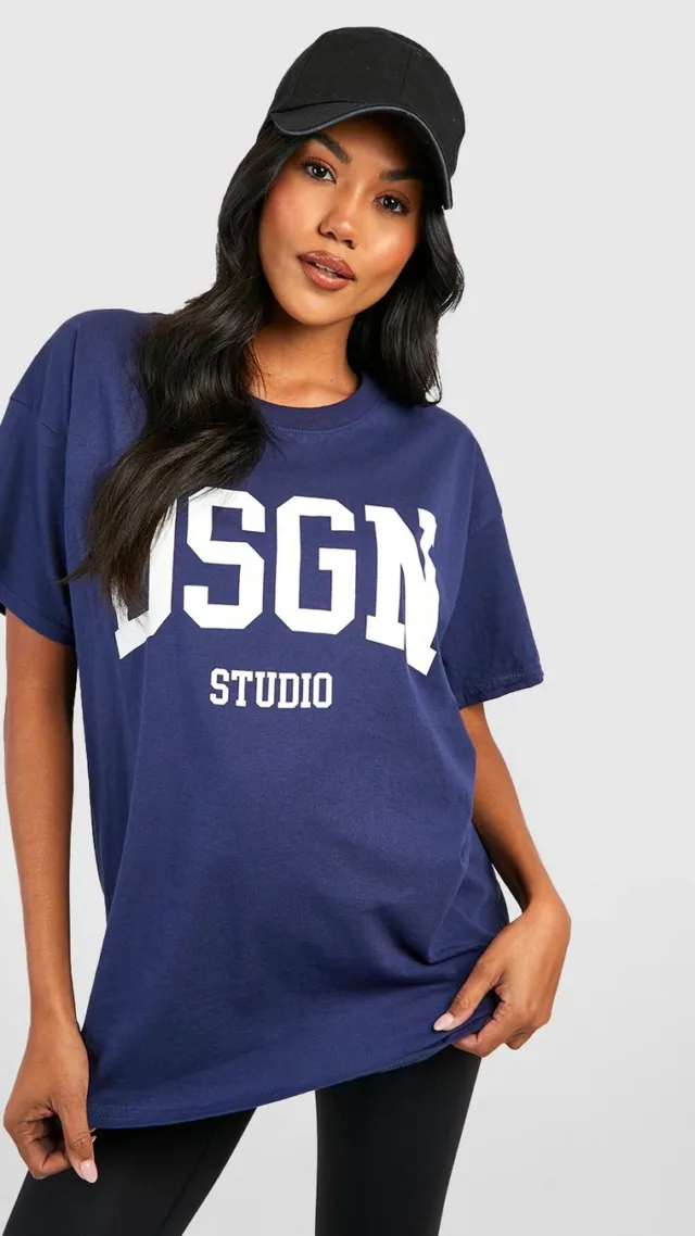 Navy Maternity Dsgn Studio Oversized T-Shirt