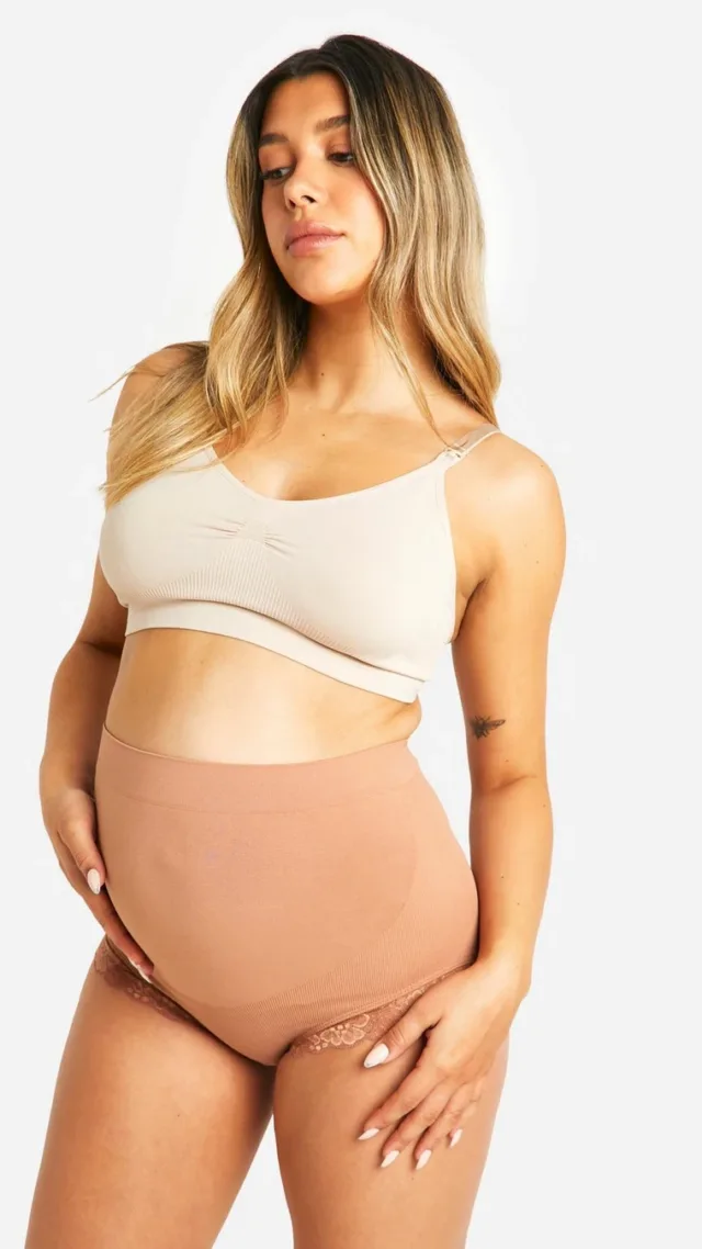 Nude Maternity Lace Trim Shapewear Brief