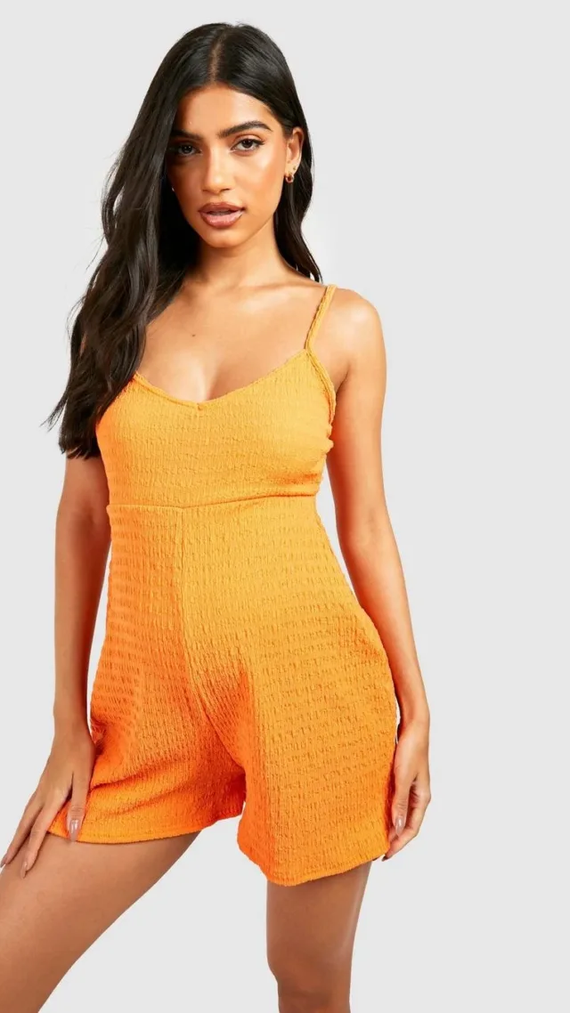 Orange Maternity Textured Flippy Romper