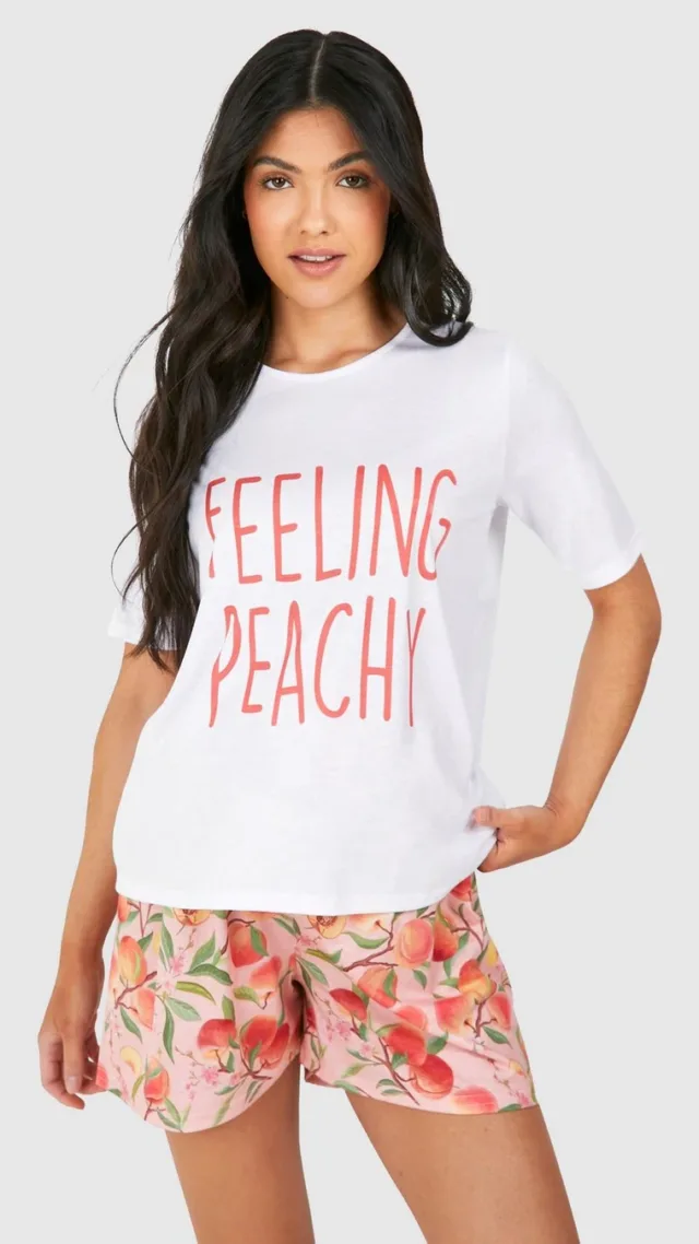 Peach Maternity 'Feeling Peachy' T-Shirt And Short Pajama Set