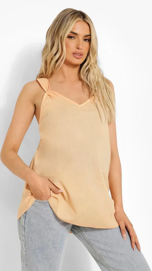 Stone Maternity Knot Detail Swing Camisole