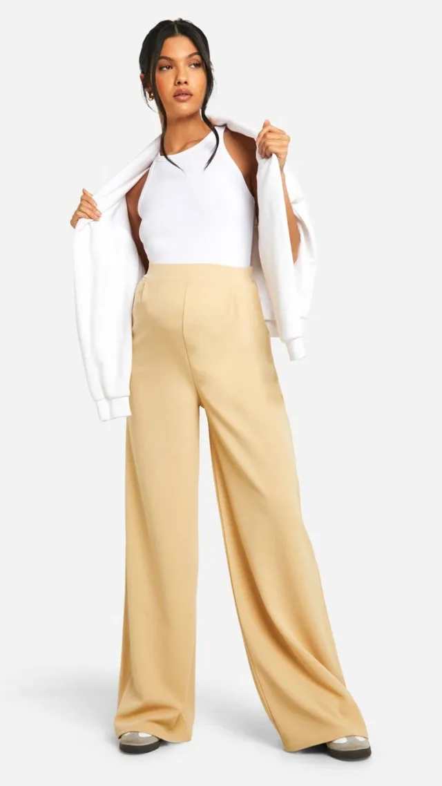 Stone Maternity Tailored Crepe Wide Leg Pants