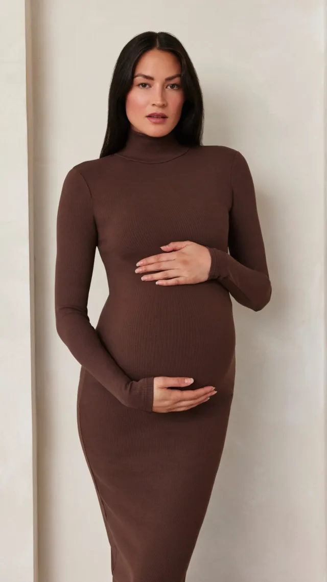 Sculpting Rib Long Sleeve Dress