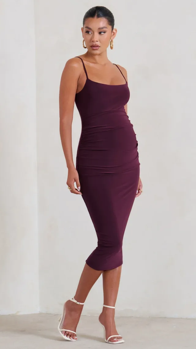 Plum Maternity Cami Midi Dress With Split