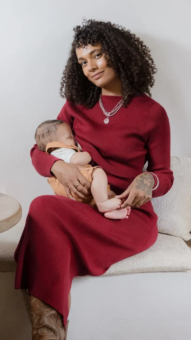 2-In-1 Maternity & Nursing Midi Dress