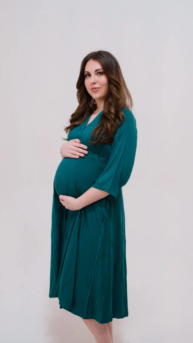 Amelia Labor & Postpartum Gown In Deep Teal