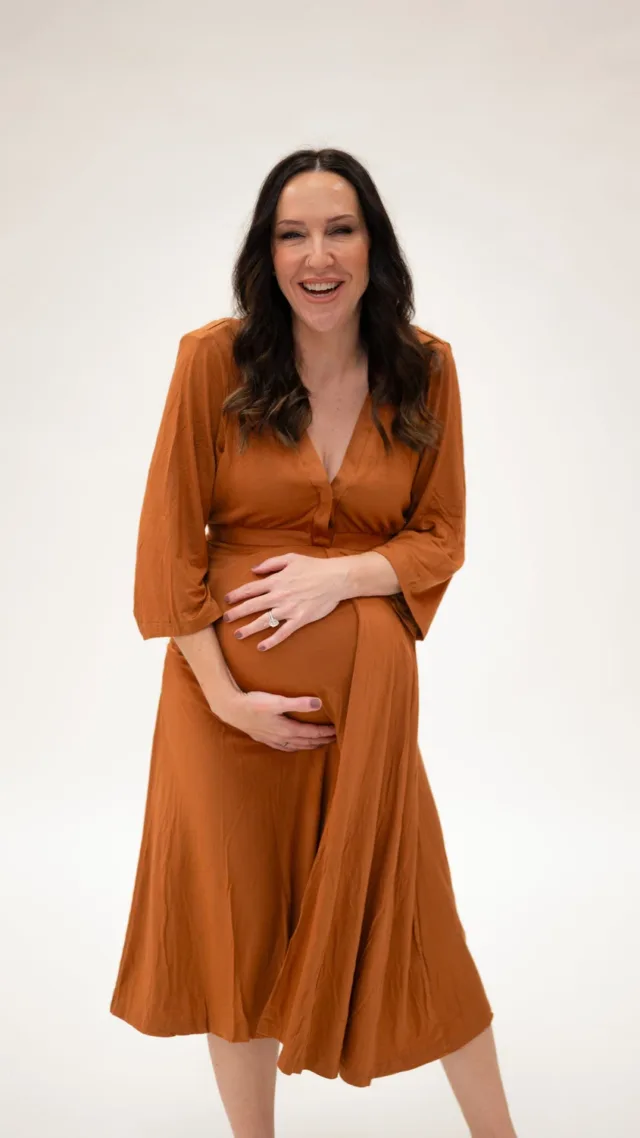 Lila Labor & Postpartum Gown In Burnt Orange