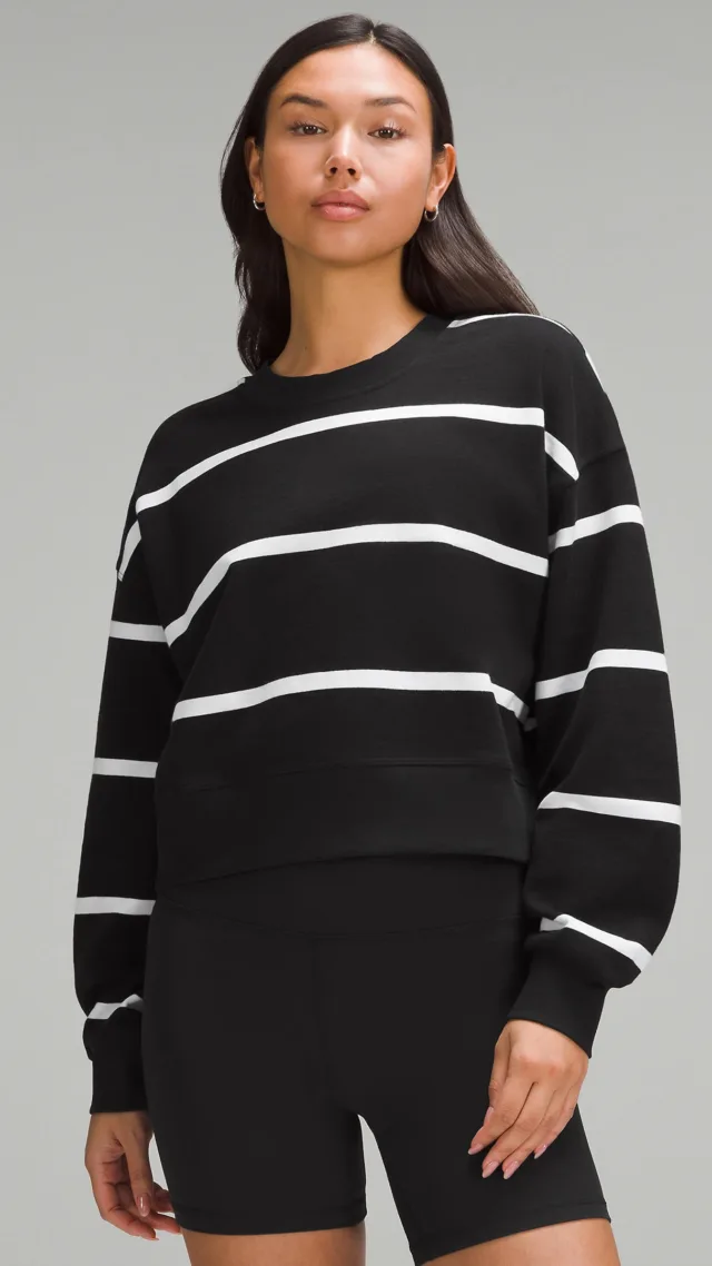 Perfectly Oversized Cropped Crew  Stripe