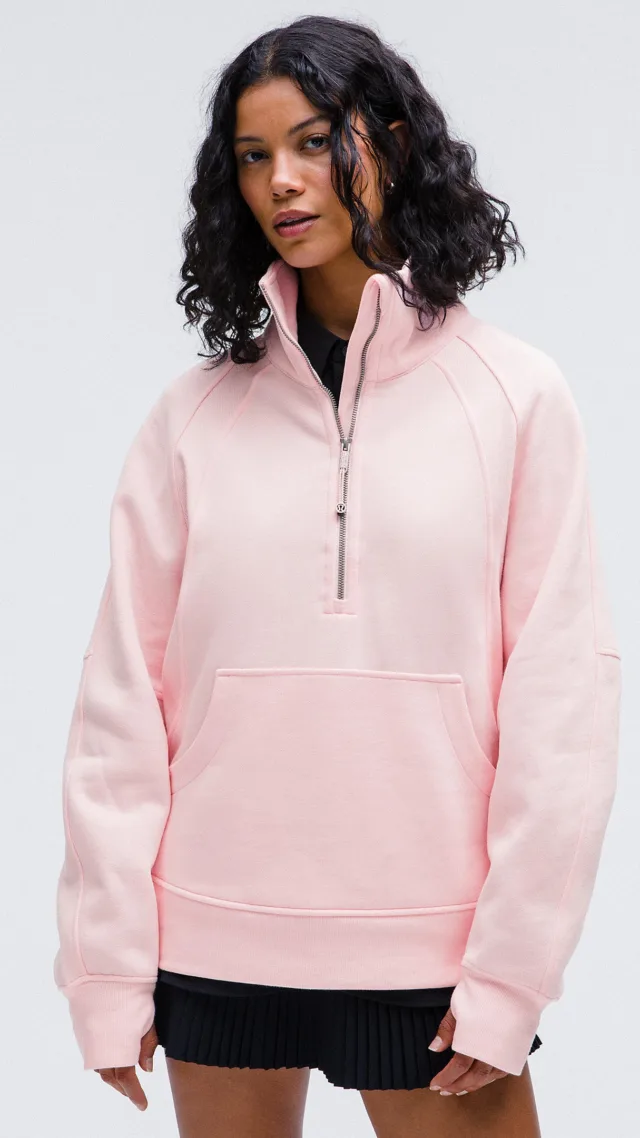 Scuba Oversized Funnel-Neck Half Zip  Long