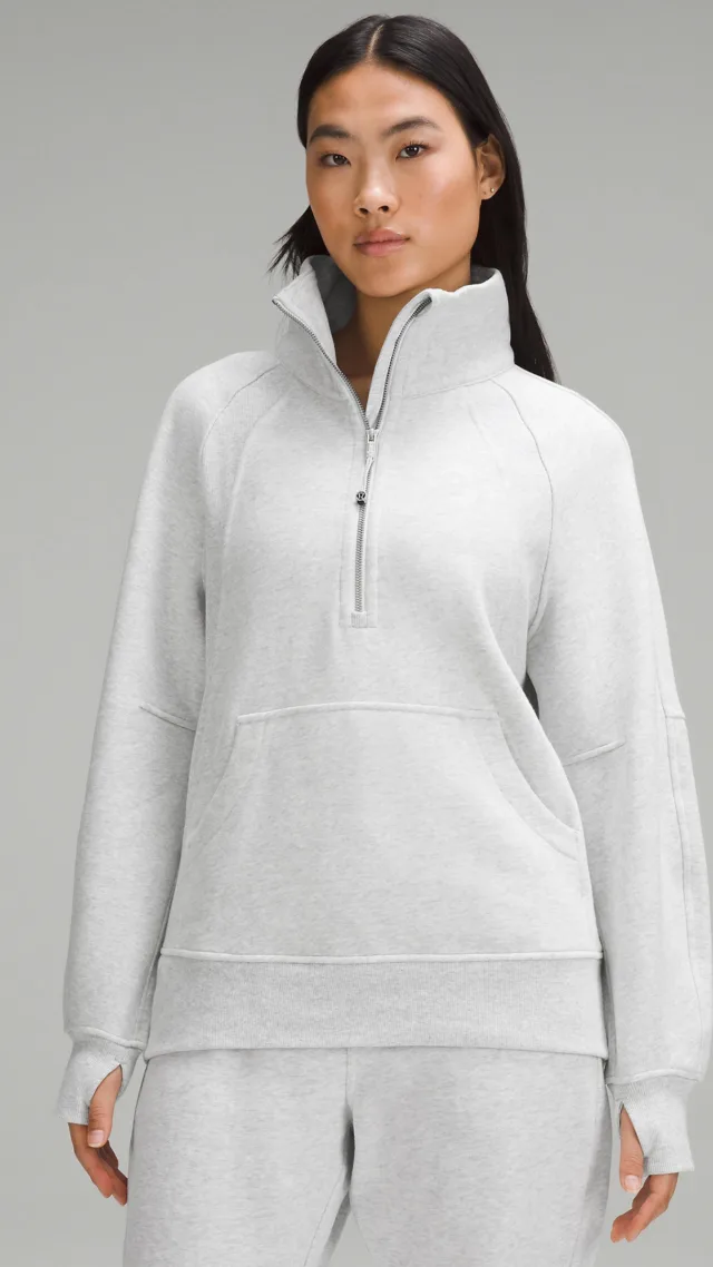 Scuba Oversized Funnel-Neck Half Zip  Long