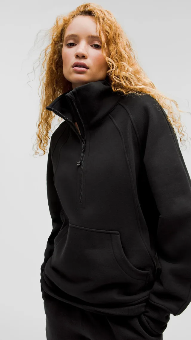 Scuba Oversized Funnel-Neck Half Zip  Long