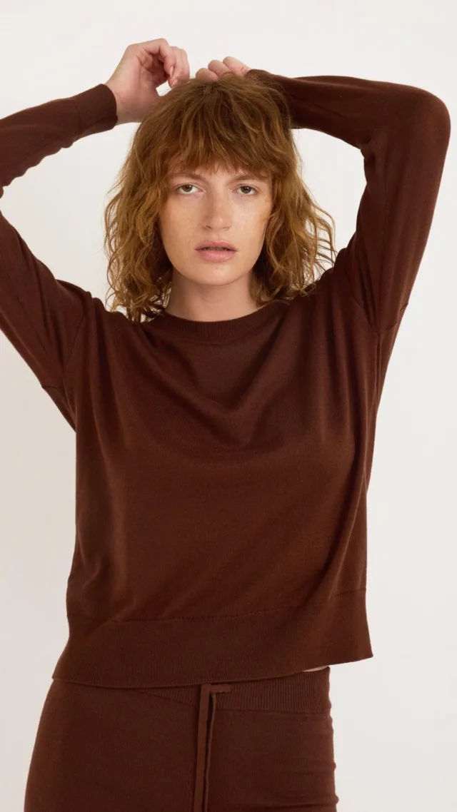 Soft Knit Boxy Crewneck Sweater