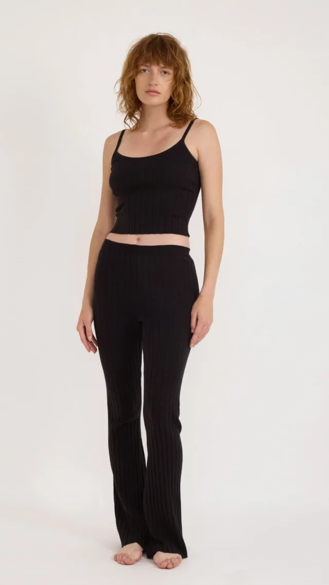 Soft Knit Rib Flare Pants