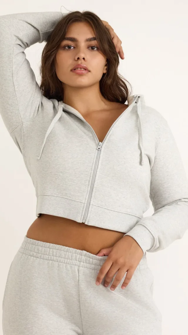 Weekend Crop Zip Hoodie