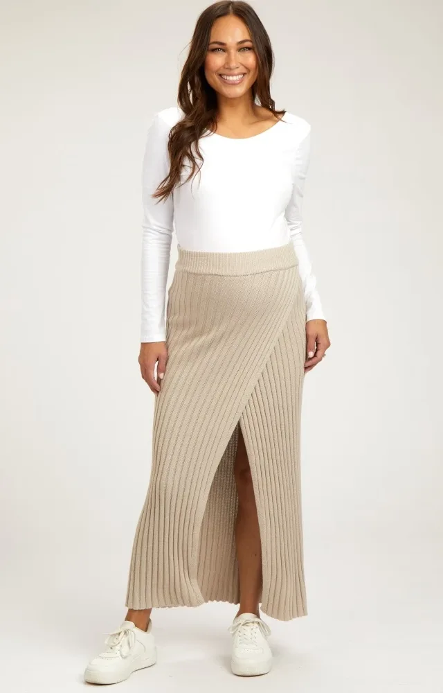 Maternity maxi pleated skirt hotsell