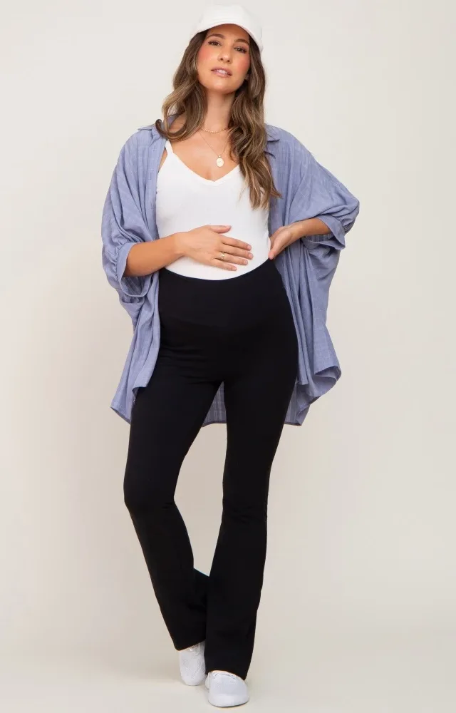 Black Flared Maternity Leggings