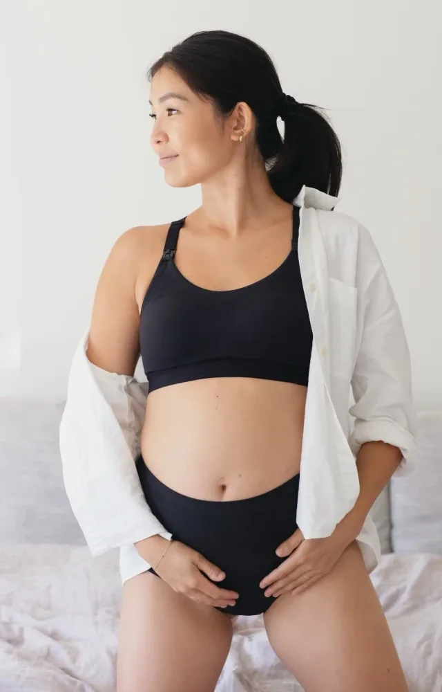 Black Tranquil Maternity & Nursing Low Impact Sports Bra