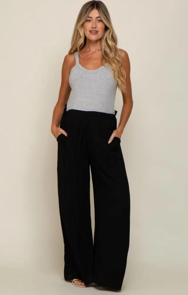 Black Wide Leg Maternity Pants