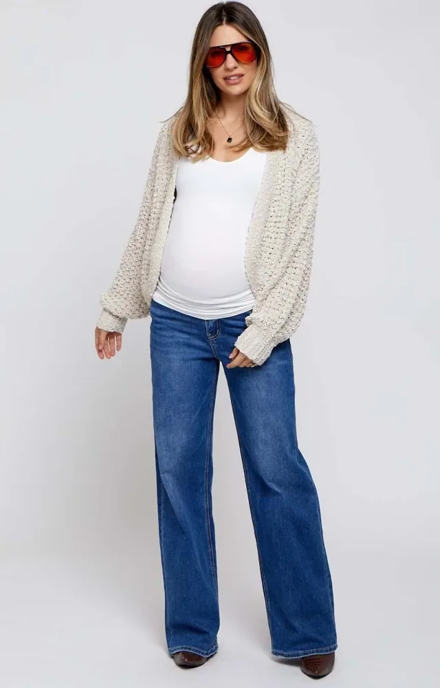 Blue Relaxed Maternity Jeans