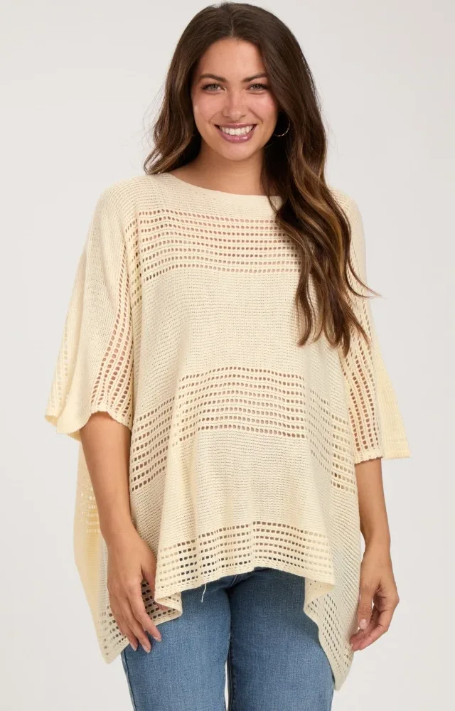 Cream Knit Maternity Top