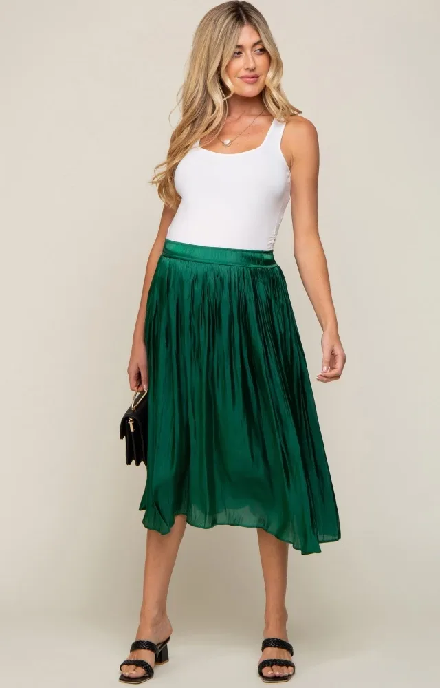 Pleated maxi skirt maternity best sale