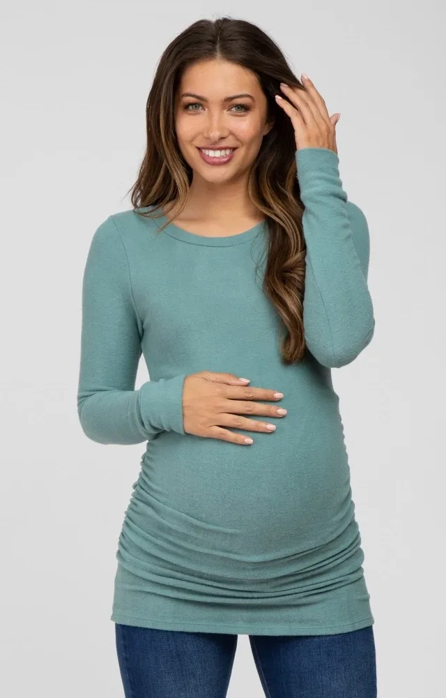 Jade Soft Knit Ruched Maternity Top