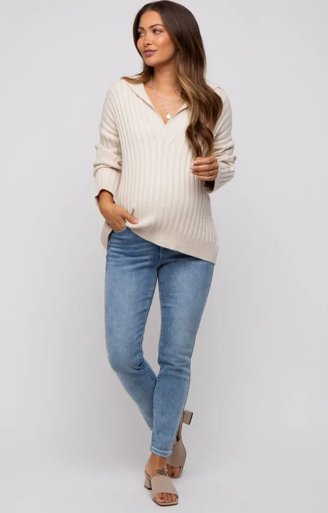 Light Blue Maternity Skinny Jeans