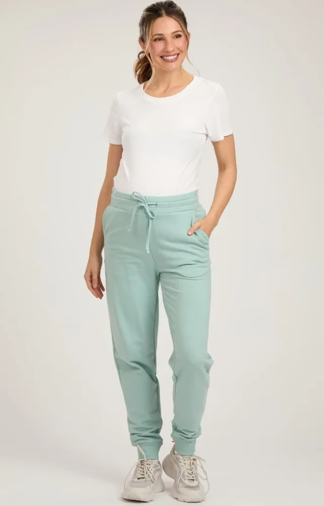 Mint Green Basic Drawstring Maternity Sweatpants