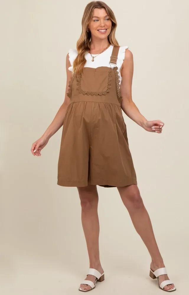 Mocha Maternity Overalls